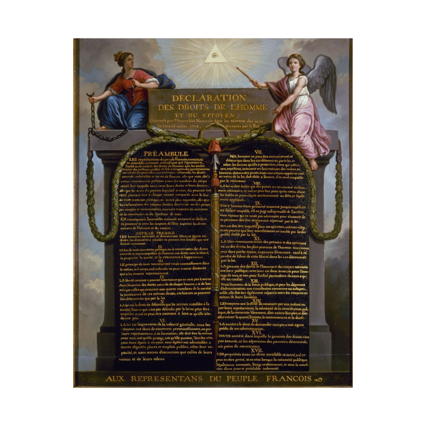 Declaration of the Rights of Man and the Citizen Reproduction Print Poster // French Revolution