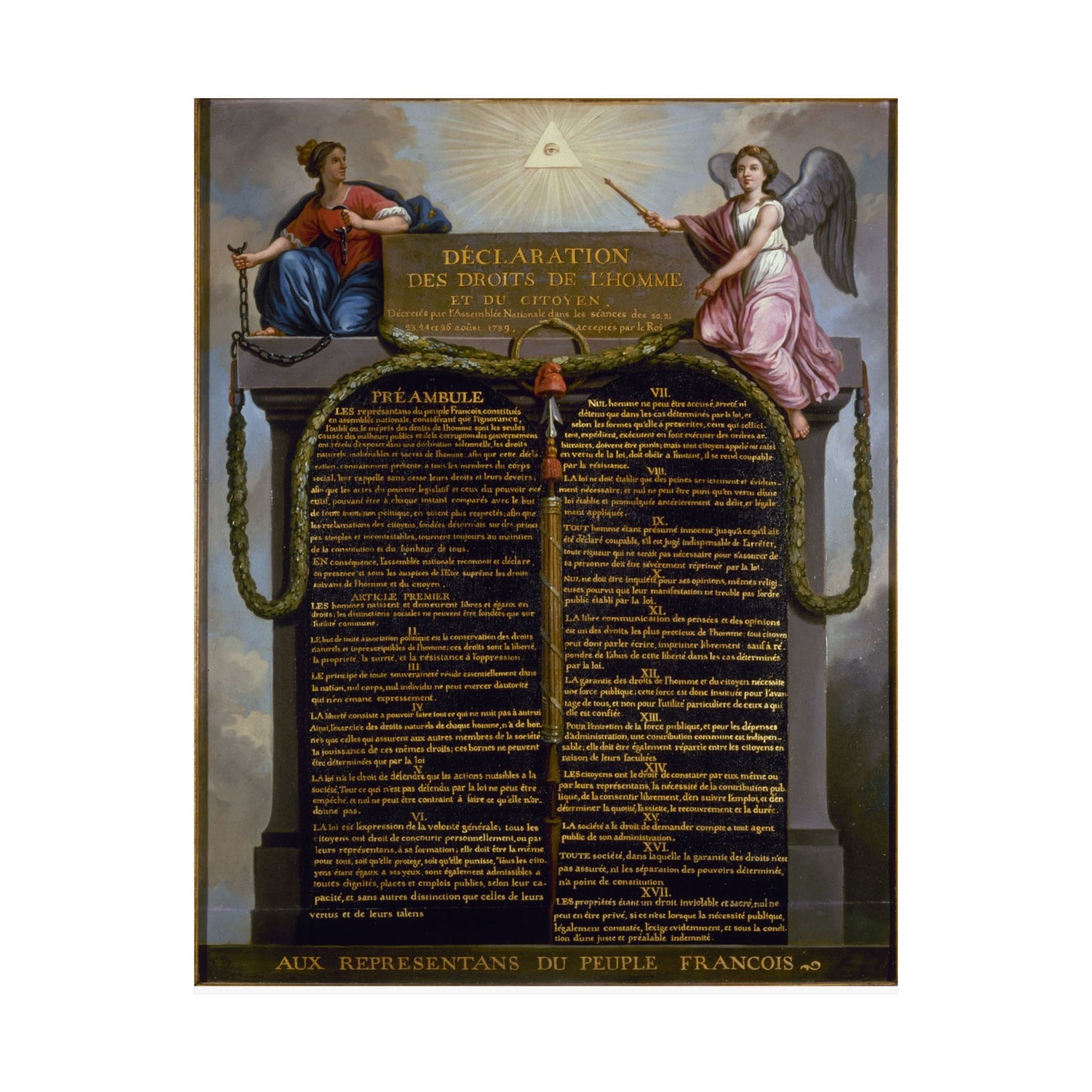 Declaration of the Rights of Man and the Citizen Reproduction Print Poster // French Revolution