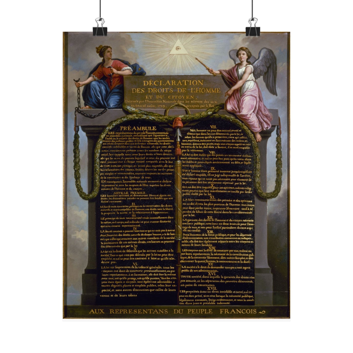 Declaration of the Rights of Man and the Citizen Reproduction Print Poster // French Revolution