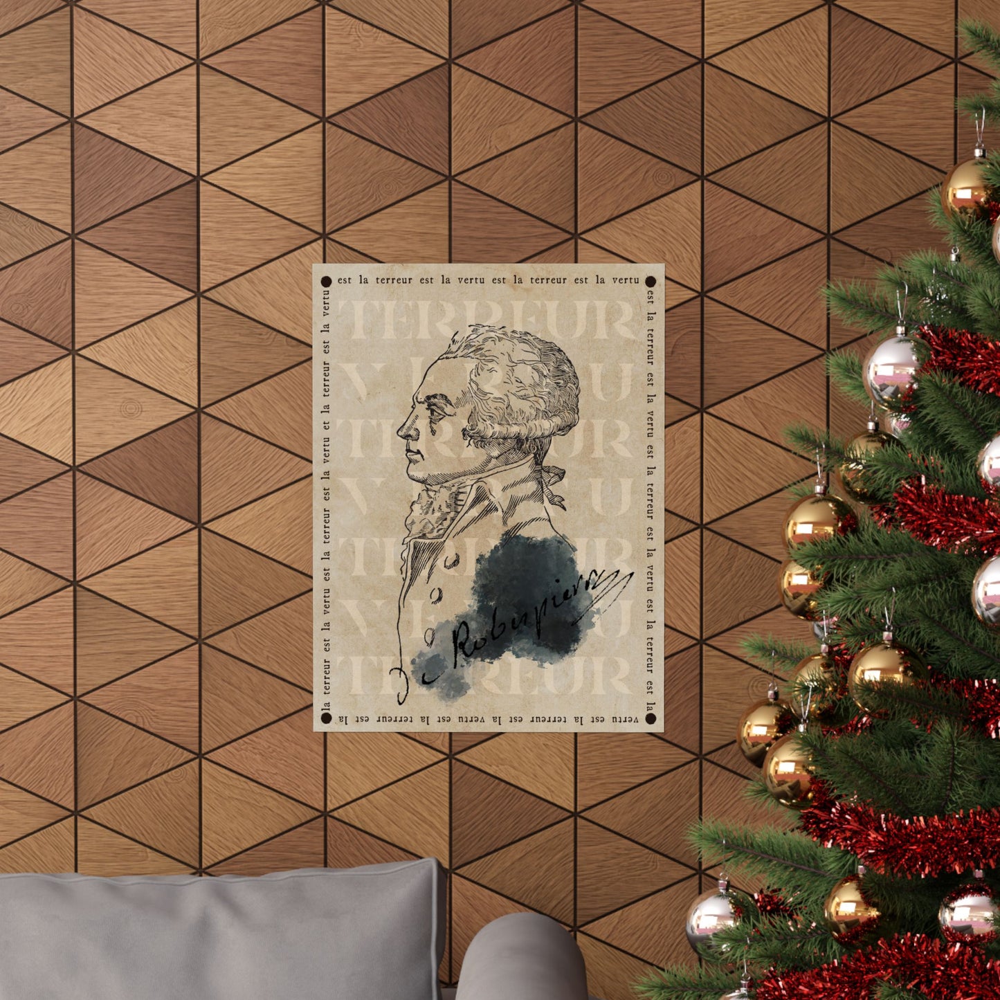 Terror and Virtue - French Revolution - Art Poster // Robespierre